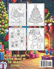 Merry Christmas Coloring Book for Kids and Adults: Easy and Fun Holiday Coloring Pages for Family Creativity and Relaxation